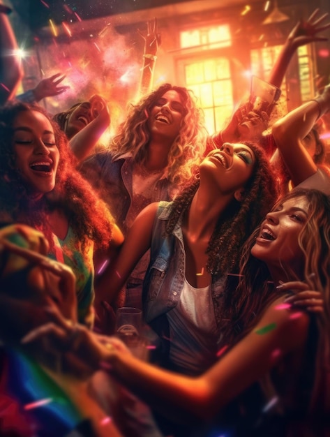 Фото Девочки веселятся на латиноамериканской вечеринке.