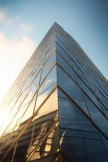写真 サンフランシスコのダウンタウンにある建物のガラス張りのファサード。