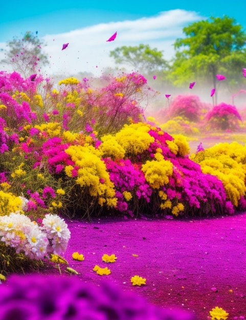 写真 ホーリーの花と自然の背景