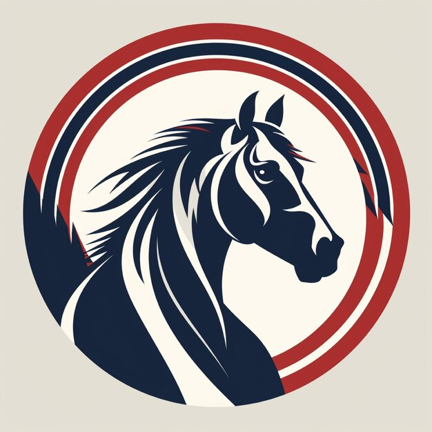 Фото Логотип лошади окружен линиями