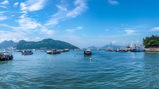 写真 画像は美しい海景です 水は濃い青色で 空は淡い青色です