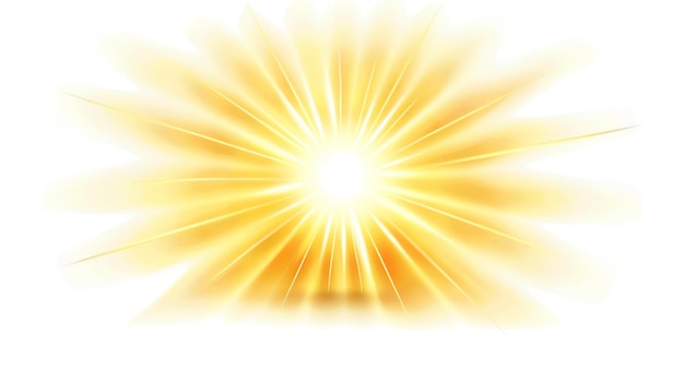Фото Изображение - ярко-желтое солнце с лучами, простирающимися наружу.