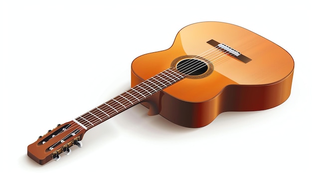 Фото Это изображение классической гитары. это прекрасный инструмент с богатым теплым звучанием.