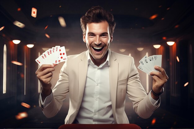 Фото Джекпот радость счастливый человек раскрывает ultimate online casino promotion