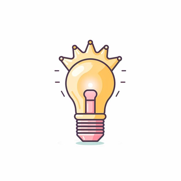 the_light_bulb_icon_with_a_crown_in_it_on_white_background