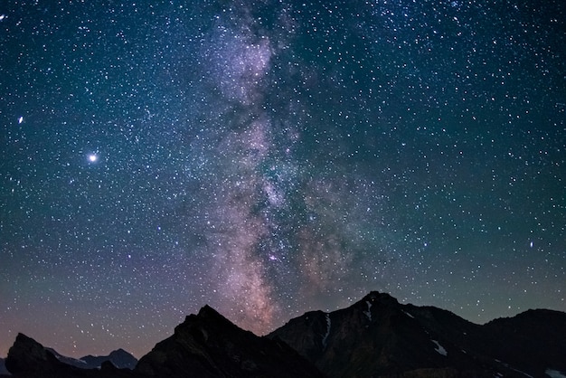 天の川銀河と夜空の星