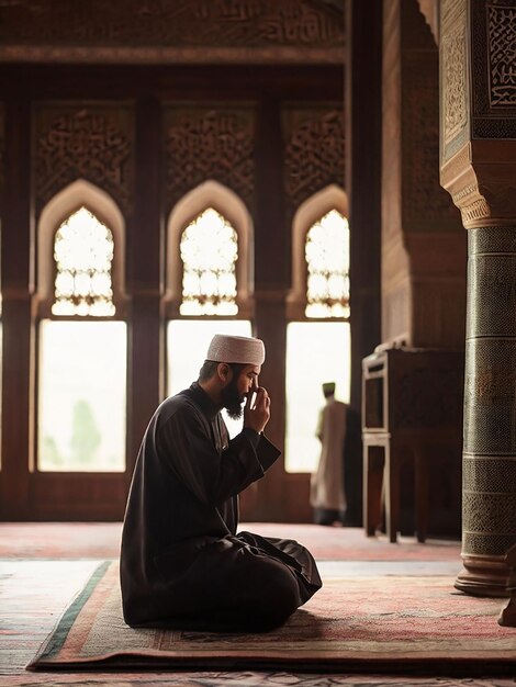 Фото Муэзин призывает к молитве в мечети