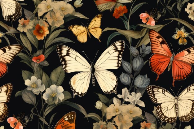 写真 the naturalist's miscellany vintage butterfly psd フローラルパターン ジョージ・ショーのartistiにインスパイアされた