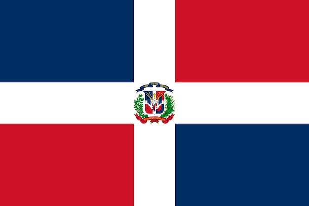 Фото Нынешний официальный флаг доминиканской республики государственный флаг доминиканской республики иллюстрация