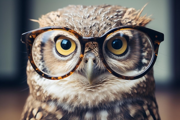 写真 owl39s の知恵はメガネを通して輝きます