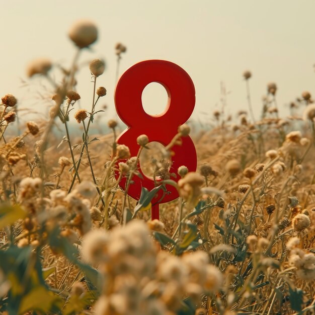 사진 은 숫자 8은  꽃의 배경에 서 있습니다 여성의 날 영화 ai 생성