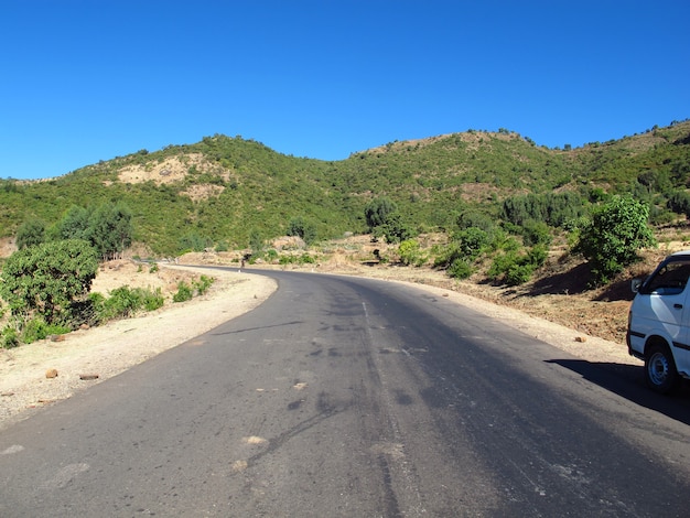 アフリカのエチオピアの国の道路