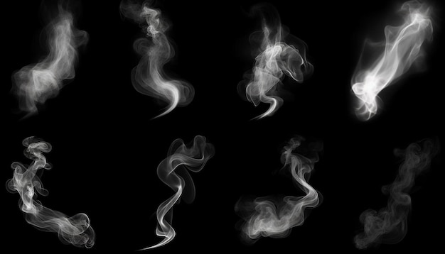 写真 煙の連続は黒と白で示されています