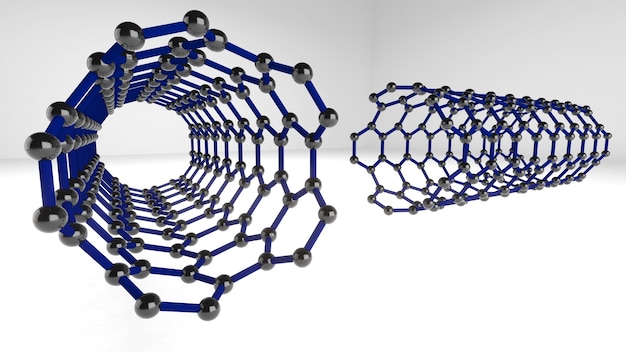 나노 기술의 모양 구조, 미래의 나노 기술, 3d 렌더링