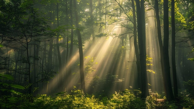 写真 太陽は木の中を照らす