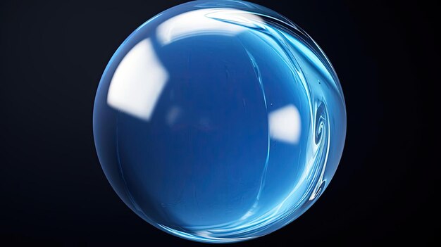 写真 青いボール状の泡の頂上 ヴレイのスタイルで