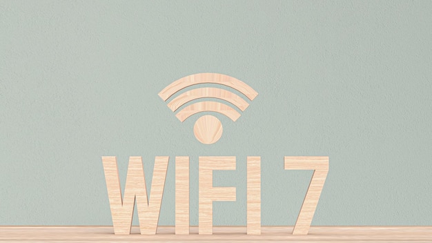 사진 wi-fi 7 텍스트 기술 개념 3d 렌더링