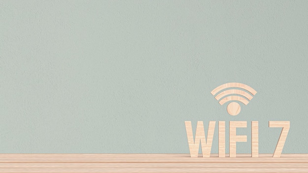 사진 wi-fi 7 텍스트 기술 개념 3d 렌더링