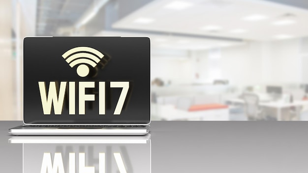 사진 wi-fi 7 텍스트 기술 개념 3d 렌더링