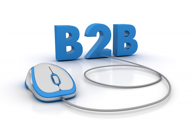 Фото the word b2b с компьютерной мышью и глобусом
