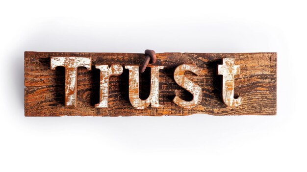 写真 the word trust created in display typography