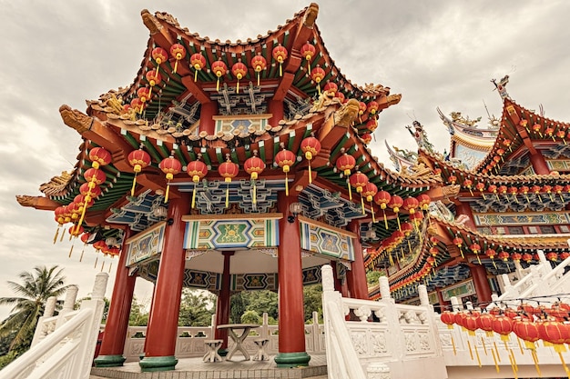 Thean Hou temple exterior detail traditional chinese temple in Kuala Lumpur Malaysia