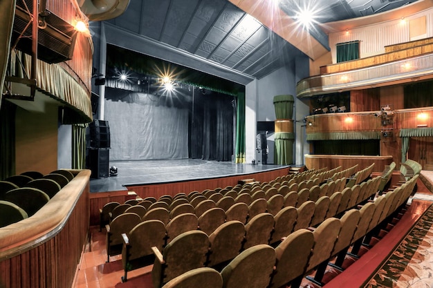 Theater balcony parterre bed stage spotlight