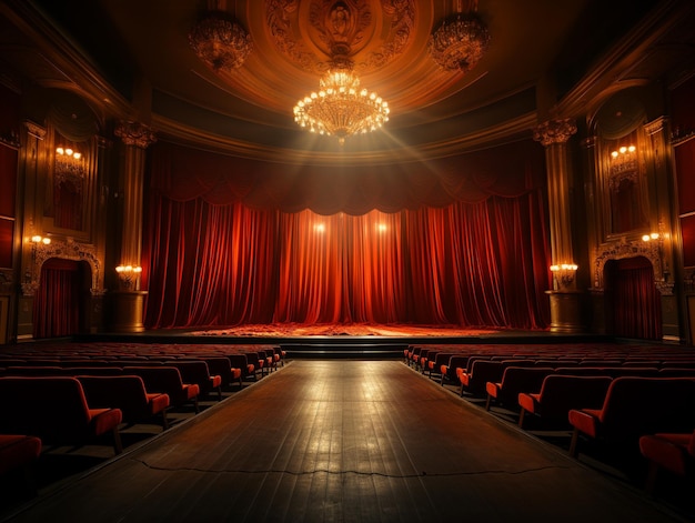 Theater scene and curtain photo