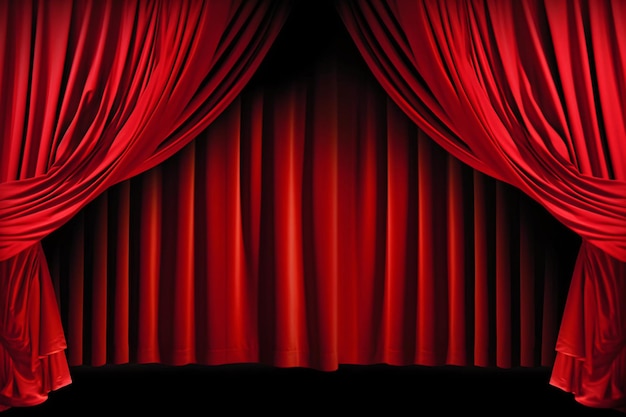 Theater stage with red curtain