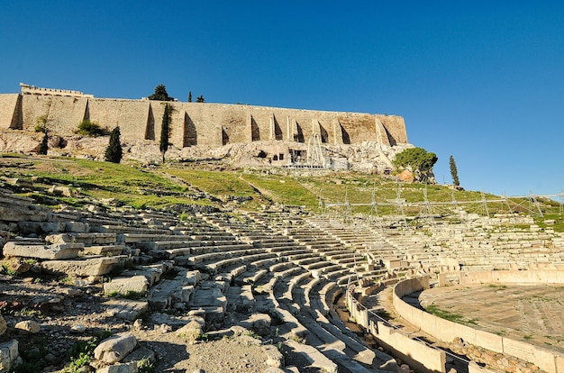 Theatre of Dionysus under Acropolis in AthensGreece