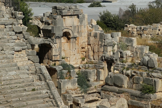 Teatro della città antica di myra a demre antalya turkiye