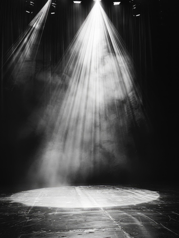 Photo theatre stage with spotlight effect