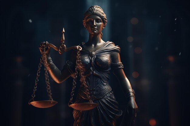 Themis statue law symbol Advocate concept Generate Ai