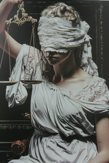 Themis symbolic justice collage lady justice representing law fairness and equality a powerful symbol of judicial integrity and the balance of legal principles in society fabric