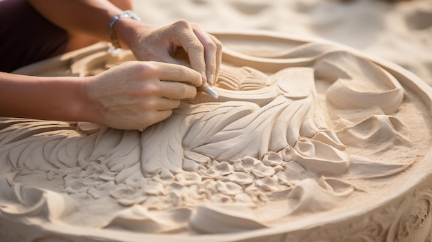 Therapeutic sand art sessions promote mental wellbeing AI Generated