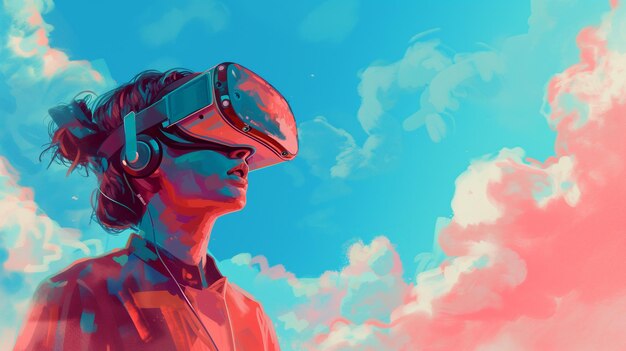 Therapeutische VR Een afbeelding van een persoon die VR-technologie gebruikt