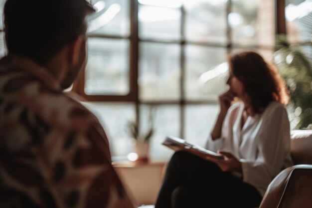 Photo a therapist conducting a session to grasp the unique psychological needs of their client