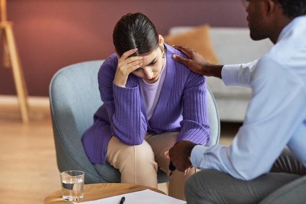 Therapist Reassuring Woman