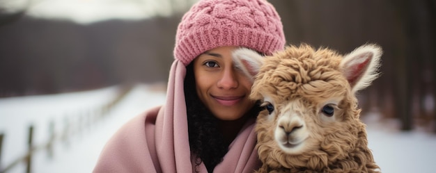 Photo therapy alpaca providing calming presence wallpaper