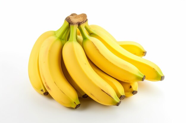 there are a bunch of bananas that are on a white surface generative ai