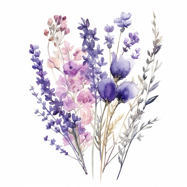 there are a bunch of flowers that are painted in watercolor generative ai