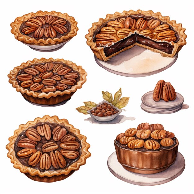 Photo there are four different kinds of pies on the plate generative ai