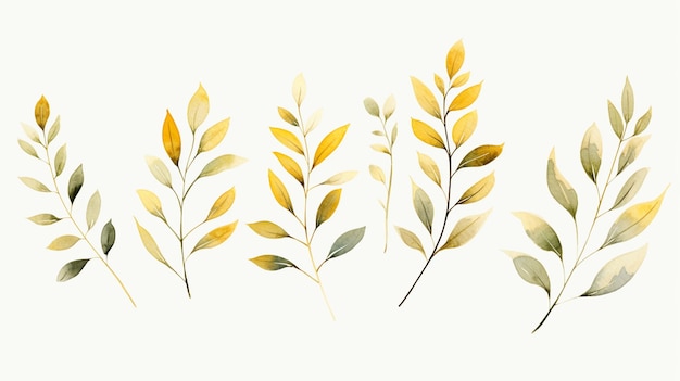 there are four different leaves on a white background generative ai