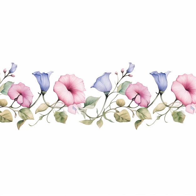 there are a lot of flowers that are on the side of a wall generative ai