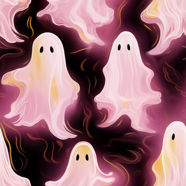 Photo there are a lot of ghosts that are in the dark generative ai