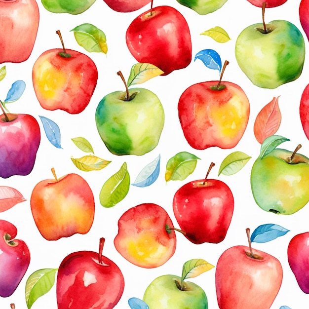 There are many apples that are painted in different colors generative ai