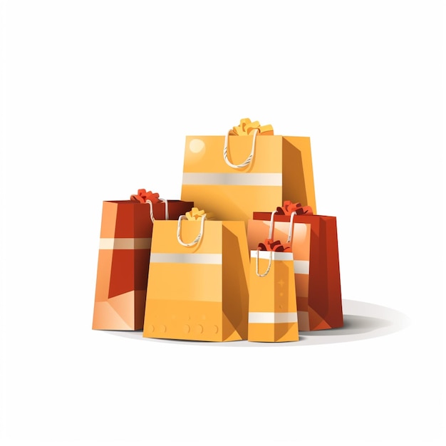 There are many bags of gifts sitting on top of each other generative ai