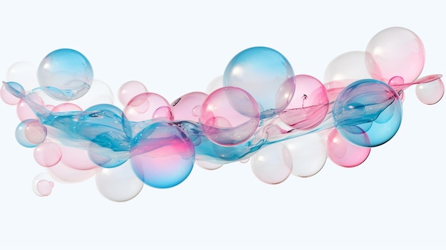 there are many balloons floating in the air on a white background generative ai