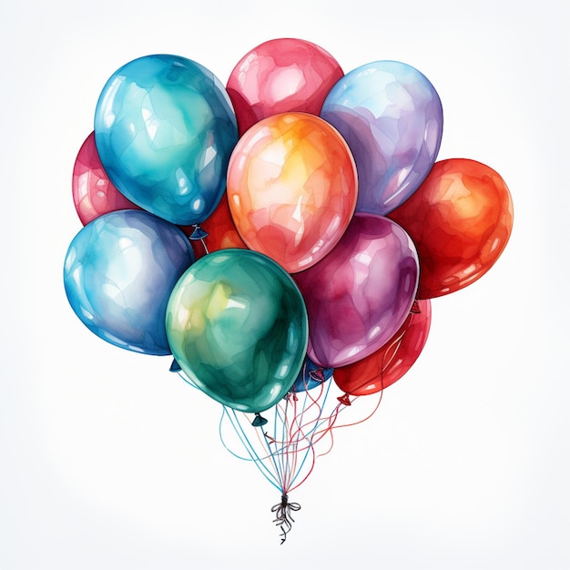 There are many balloons that are colored in a bunch generative ai