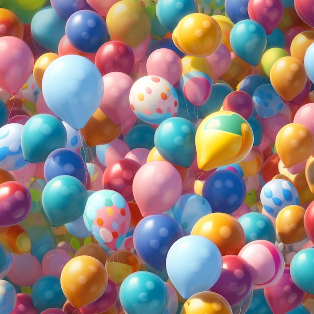 There are many balloons that are floating in the air generative ai